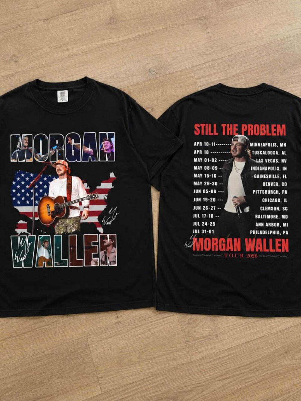 Morgan Wallen Still The Problem 2026 Tour Dates Graphic Tee Black